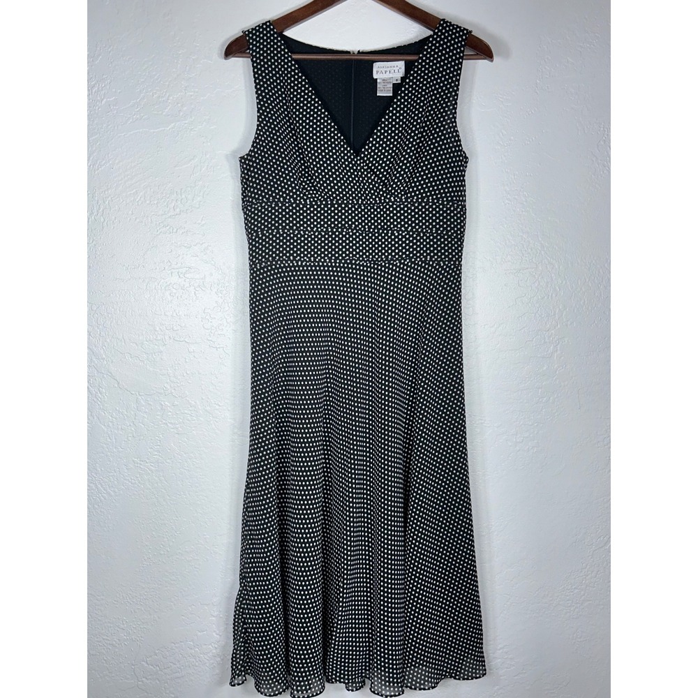 Adrianna Papell Black and White Polka Dot Dress